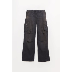 OUR LEGACY NEBULA WASH JUNGLE HERRINGBONE PEAK CARGO TROUSER